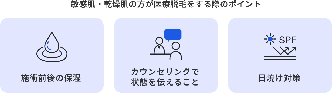 敏感肌・乾燥肌の方が医療脱毛をする際のポイント